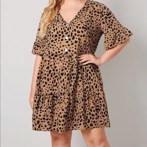 SHEIN black and tan spotted dress